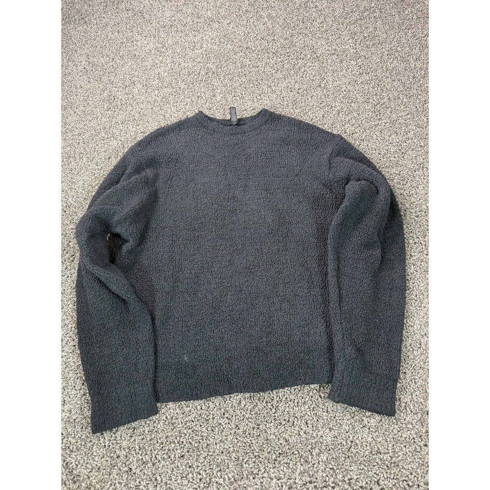 Skims Cozy Knit Pullover Sweatshirt Women's Size Medium Black